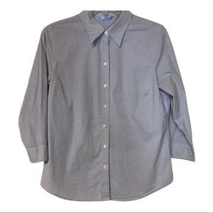 ‎IZOD,
Women’s top,blue, button down,3/4 sleeves, L
